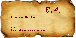 Burza Andor névjegykártya